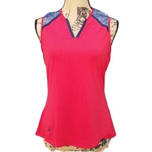 Adidas Golf Top Sleeveless Racerback Tank USA Size Med M Red Blue Mesh Stars